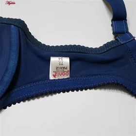 ست شورت و سوتین زنانه پانیذ سرمه ای مدل فنردار گیپوری کد 9008