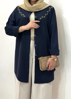 مانتو لینن گلدوزی دلسا