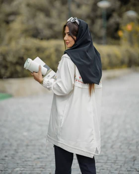 مانتو دانشجویی مدل آبانا گلدوزی شده