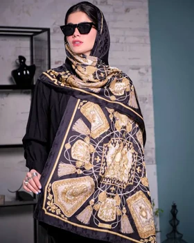 شال ابریشم ژاکارد هرمس طناب 20190