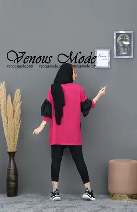 مانتو حریر میله ای دو رنگ