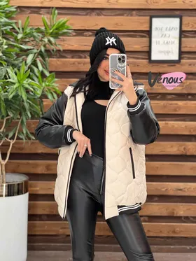 کاپشن ترکیبی پایین کشبافت