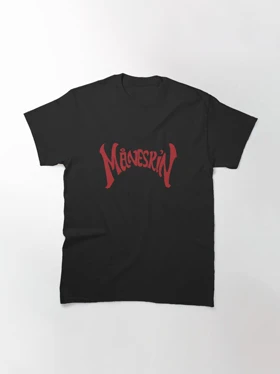 تیشرت گروه موسیقی MANESKIN | تیشرت منسکین طرح Maneskin red logo کد 157865