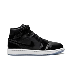 کفش نایک ایر جردن وان ساق‌دار ورنی اسپیس جم مشکی سفید Nike Air Jordan 1 High Space Jam Black White