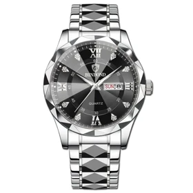 ساعت مچی مردانه بین باند ضدآب دارای روزشمار وایام هفته شب نما درخشان کیفیت اصلی