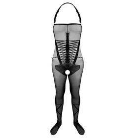 سرهمی فانتزی مدل فیشنت فاق باز کد 4855-S59 رنگ مشکی