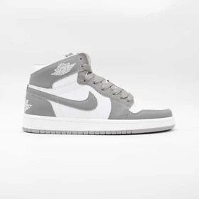 کتانی جردن 1 سفید طوسی ساق‌دار کد 6624