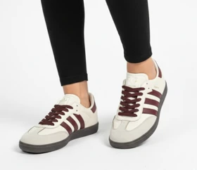 کفش کتانی دخترانه سامبا کرم زرشکی