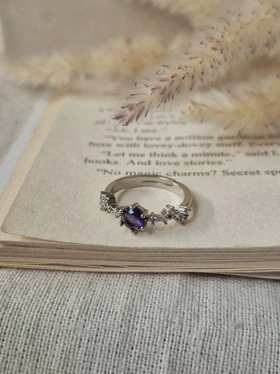 انگشتر جواهری فری سایز بنفش