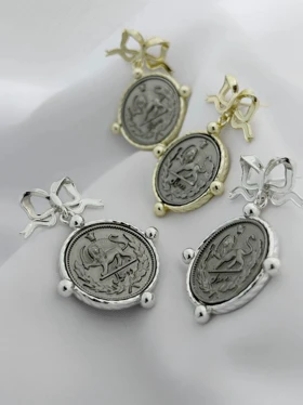 گوشواره سکه پاپیونی