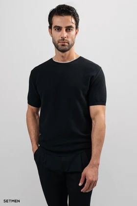 تیشرت بافت یقه گرد