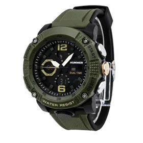 ساعت مردانه هامر مدل Hummer-6588-G سبز با نمایش آنالوگ و دیجیتال