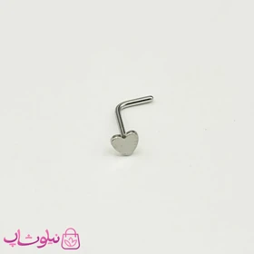 پیرسینگ بینی قلبی بدون نگین نقره ای کد 239