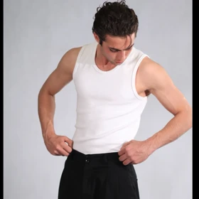 تنک تاپ سفید کبریتی مردانه فول کش | اورجینال دیلم