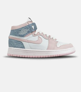 کفش کتانی ساق‌دار زنانه صورتی سفید آبی NIKE jordan 1 مدل 7952