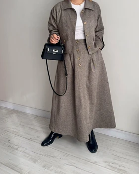 ست کت و دامن Tinto (نسکافه ای)