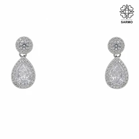 گوشواره استیل طرح نگین اشکی کد 408002374