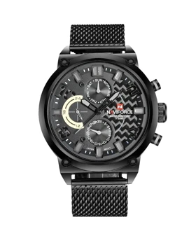 ساعت مچی مردانه ناوی فورس بند فلزی NAVIFORCE NF9068S B/GY/B