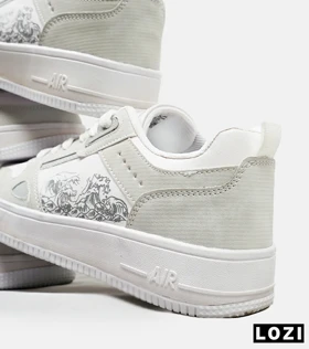 کفش کتانی مردانه طوسی سفید NIKE AirForce Draw
