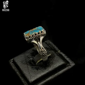 انگشترنقره مردانه فیروزه نیشابورکدaf1021