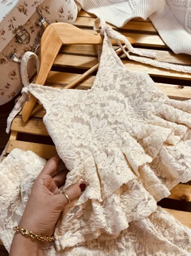 ست تاپ شلوارک گیپور بچگانه