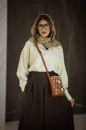 مانتو خطی ژاکارد پری