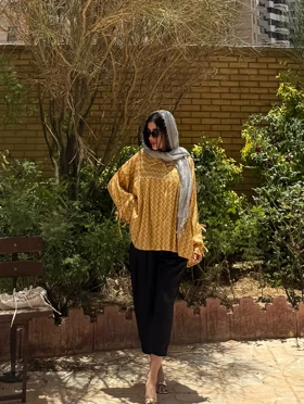 شومیز تک‌رنگ هندی نخی