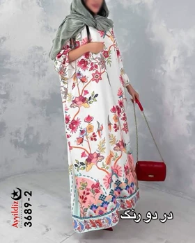 کفتان / مانتو/ پیراهن بلند زنانه سایز بزرگ کد 3689