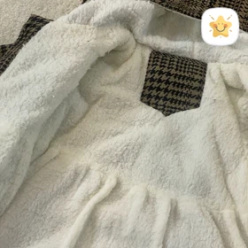 پالتو دخترانه کلاهدار و پشمی سایز کوچک