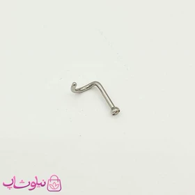 پیرسینگ بینی نگین ریز نقره ای کد 199