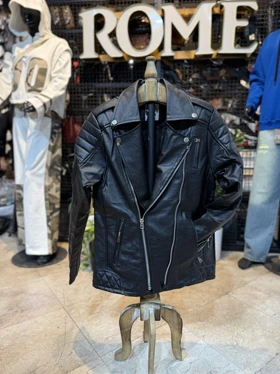 کاپشن چرم مصنوعی پلیسی ساده