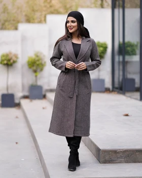 پالتو شانل ماکسی یقه انگلیسی