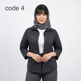شومیز شیشه ای پلنگی نگین‌دار مدل سامینا علیدسا (کد 4)