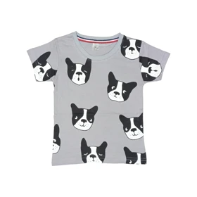 ست تیشرت آستین کوتاه و شلوارک پسرانه مدل PJ1115 رنگ خاکستری