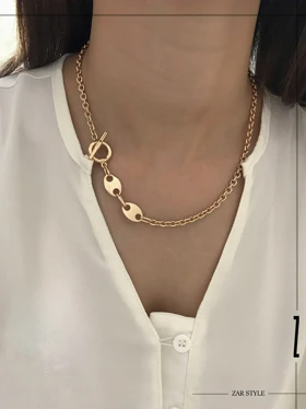 گردنبند زنجیری طرح هرمس قفل تی