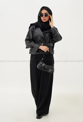 کت چرم یقه انگلیسی کد1004935