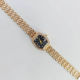 ساعت مچی زنانه باوک Baoke نگین‌دار با موتور کوارتز (بند طلایی با صفحه مشکی)