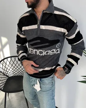 بافت نیم زیپ نازک BALENCIAGA رنگ طوسی مشکی