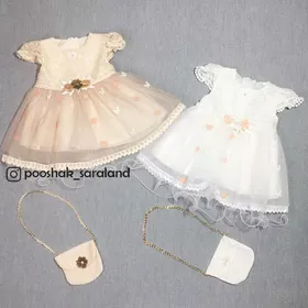 سارافون مجلسی نوزاد دخترانه گل‌دار