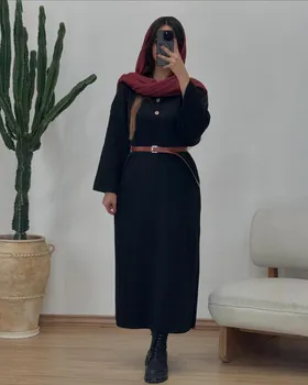 پیراهن بافت دکمه چوبی