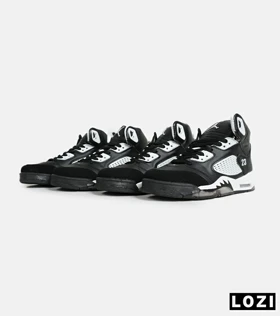 کتانی ساق‌دار زنانه و مردانه مشکی سفید Nike air jordan 5 مدل 6479