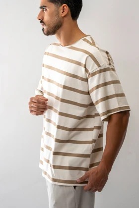 تیشرت راه راه بیسیک مردانه