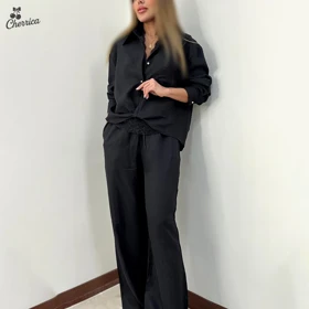 ست 3تیکه شومیز و شلوار و تاپ توری زنانه کد 56