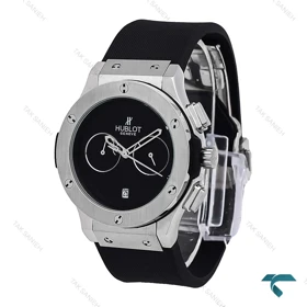 ساعت هابلوت زنانه سه موتوره سیلور مشکی صفحه مهندسی Hublot-6782-L