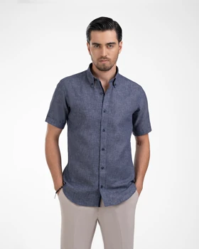ام کی کالکشن پیراهن آستین کوتاه mk-22919-navy-blue