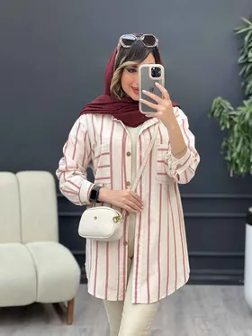 مانتو راه راه دو جیب بیتا