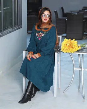پیراهن مخمل گلدوزی کد 2183