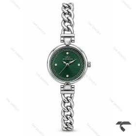ساعت مچی الگانس زنانه رفرنس EL006 سیلور صفحه سبز نگین‌دار Elegance-11486-L