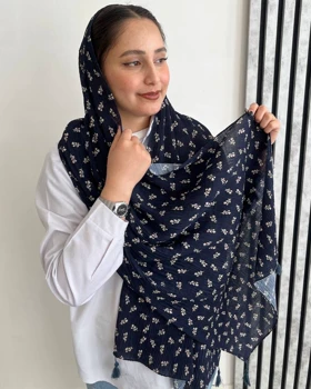 شال پلیسه سرمه ای وارداتی 4166