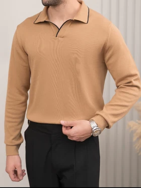 بافت یقه شکاری نسکافه ای sh403